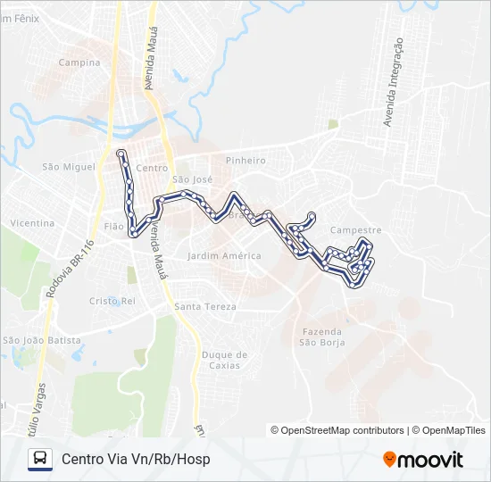VILA BORN / PARQUE RECREIO Bus Line Map