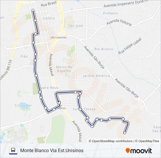 MONTE BLANCO / TEREZA - TORRE bus Line Map