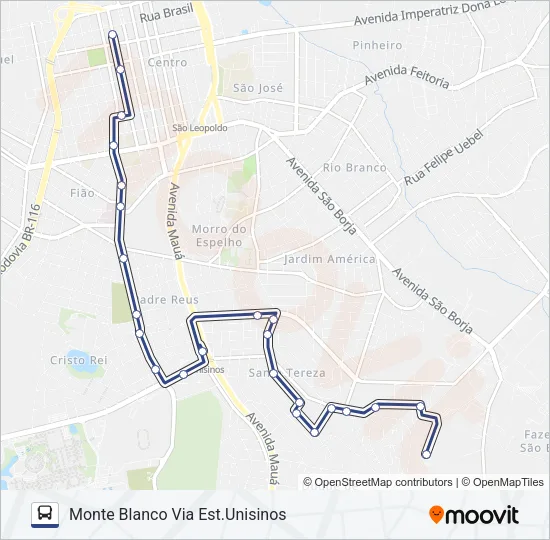 MONTE BLANCO / TEREZA - TORRE Bus Line Map