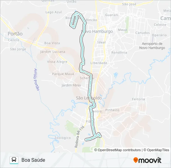 R244 BOA SAÚDE / SÃO LEOPOLDO Bus Line Map