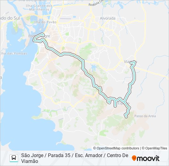 Mapa da linha L372 CAPOROROCA de ônibus