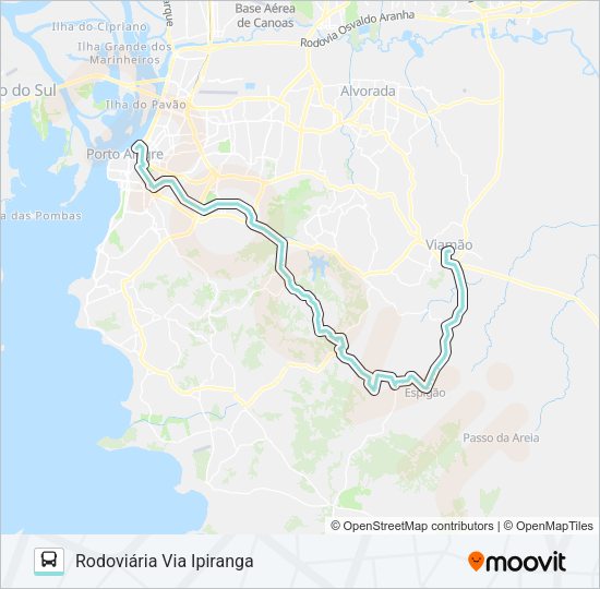 Mapa da linha L372 CAPOROROCA de ônibus