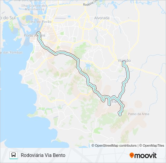 Mapa da linha L372 CAPOROROCA de ônibus