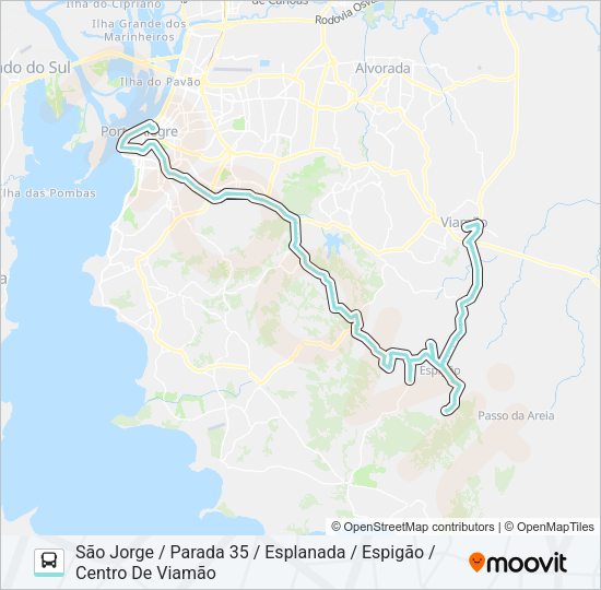 Mapa da linha L372 CAPOROROCA de ônibus