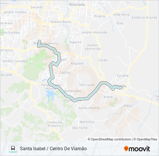 Mapa da linha L423 VIAMÃO / FAPA de ônibus