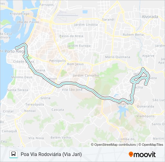 Mapa da linha L341 CECÍLIA VIA BENTO de ônibus