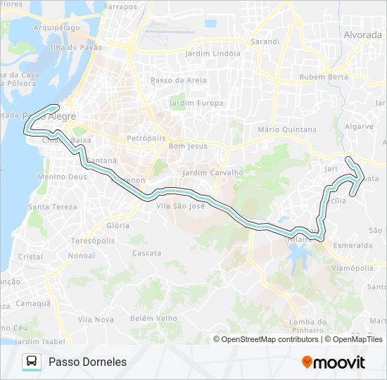 Mapa da linha L341 CECÍLIA VIA BENTO de ônibus