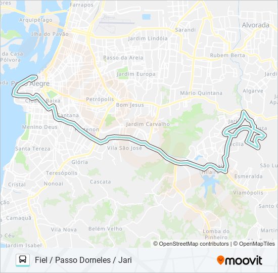 Mapa da linha L341 CECÍLIA VIA BENTO de ônibus