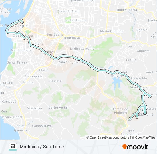 Mapa da linha L381 SÃO TOMÉ VIA BENTO de ônibus