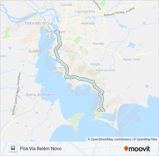 Mapa da linha S100A ITAPUÃ VIA PARQUE de ônibus