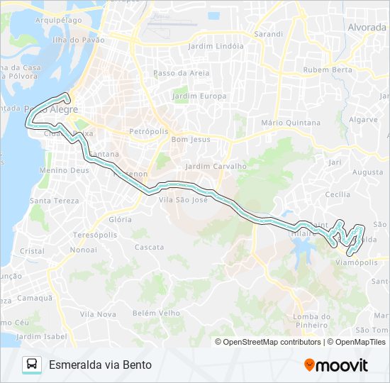Mapa de L411A ESMERALDA VIA BENTO de autobús