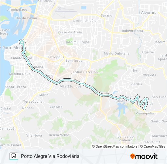 Mapa da linha L411A ESMERALDA VIA BENTO de ônibus