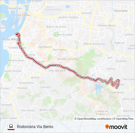 Mapa da linha L411D SÃO LUCAS - EXECUTIVO de ônibus