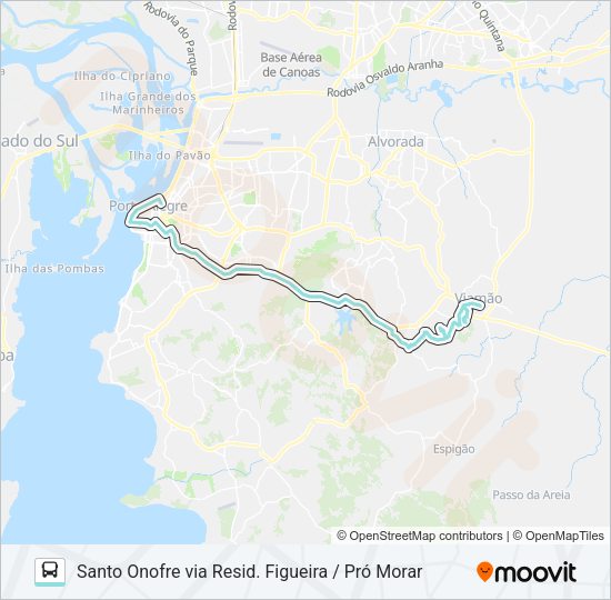 Mapa da linha L429 SANTO ONOFRE VIA BENTO de ônibus