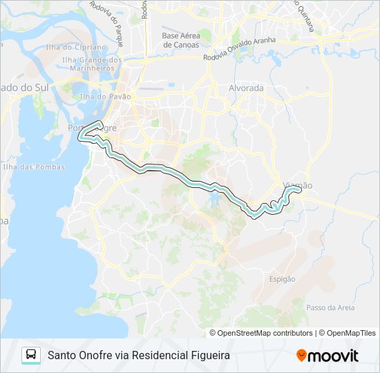 Mapa da linha L429 SANTO ONOFRE VIA BENTO de ônibus