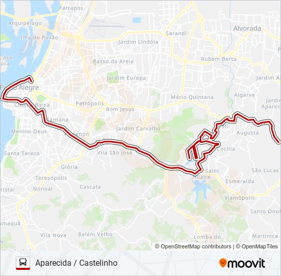 Mapa da linha L314 MONTE ALEGRE - EXECUTIVO de ônibus