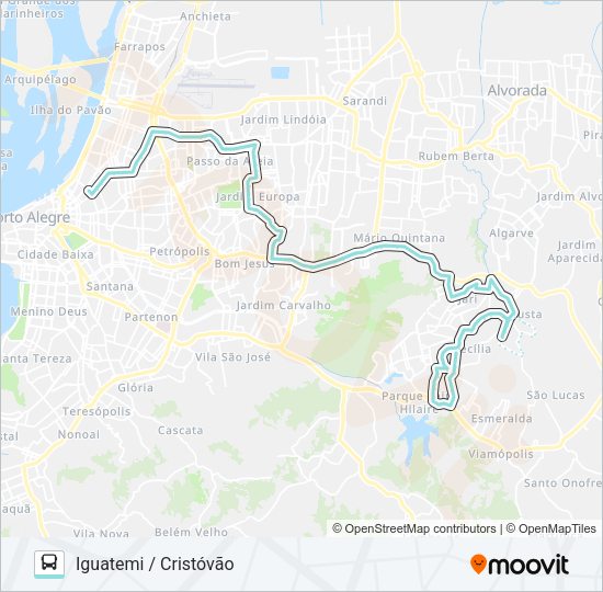 Mapa da linha L348 CECÍLIA VIA ASSIS BRASIL de ônibus