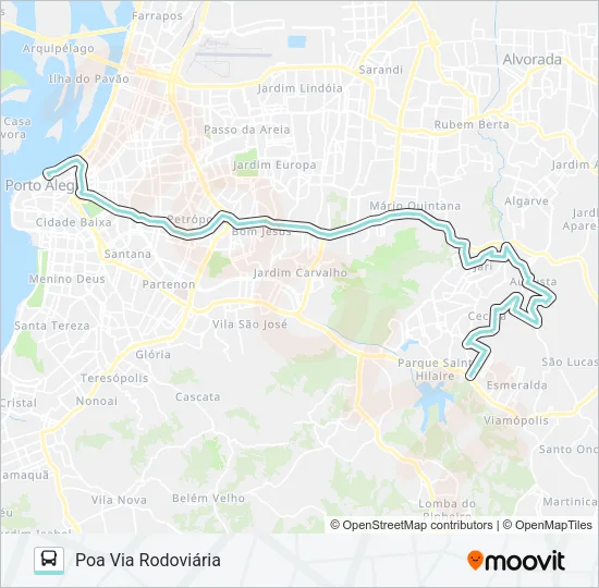 L352 JÚLIA VIA PROTÁSIO ALVES Bus Line Map