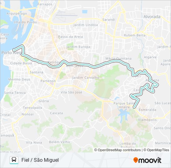 Mapa de L352 JÚLIA VIA PROTÁSIO ALVES de autobús