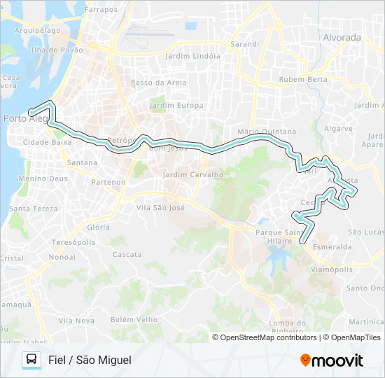 L352 JÚLIA VIA PROTÁSIO ALVES Bus Line Map