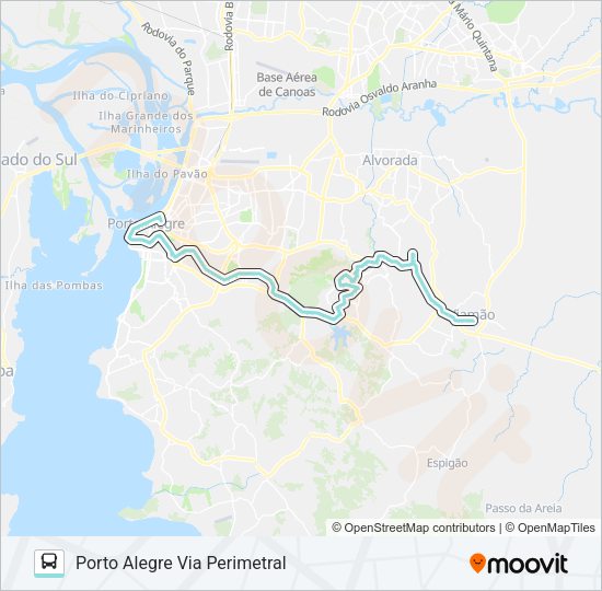 Mapa da linha L312 MONTE ALEGRE VIA IPIRANGA de ônibus