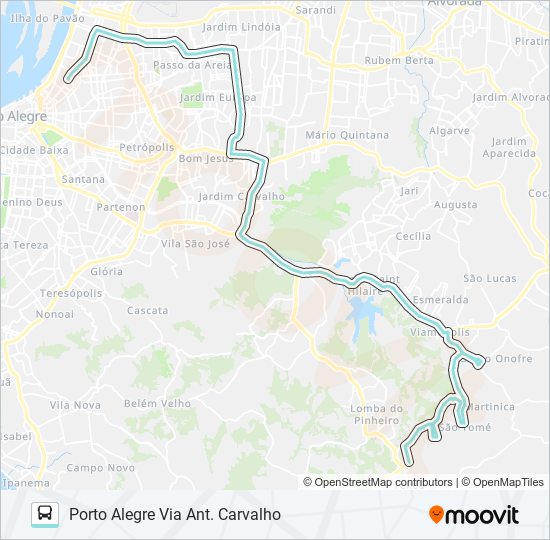 L383 SÃO TOMÉ VIA ASSIS BRASIL bus Line Map