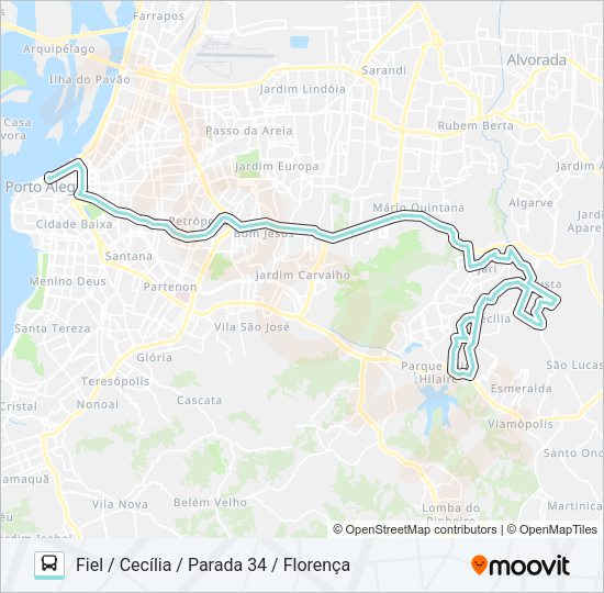 L354 CECÍLIA VIA PROTÁSIO ALVES Bus Line Map