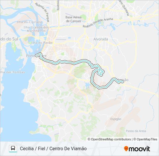 L354 CECÍLIA VIA PROTÁSIO ALVES Bus Line Map