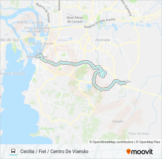 L354 CECÍLIA VIA PROTÁSIO ALVES Bus Line Map