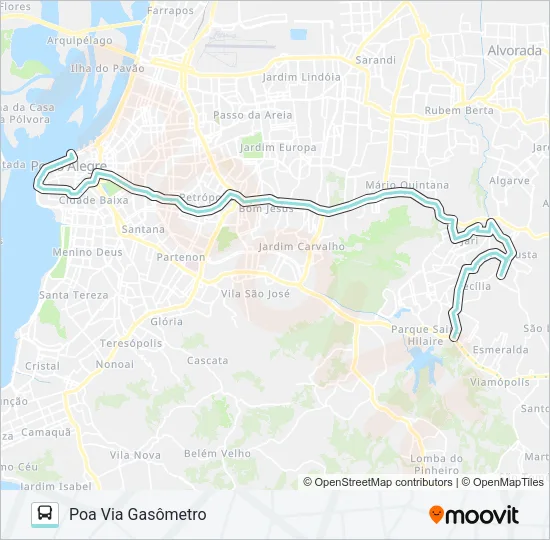 L354 CECÍLIA VIA PROTÁSIO ALVES Bus Line Map