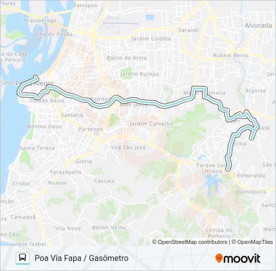 L354 CECÍLIA VIA PROTÁSIO ALVES Bus Line Map