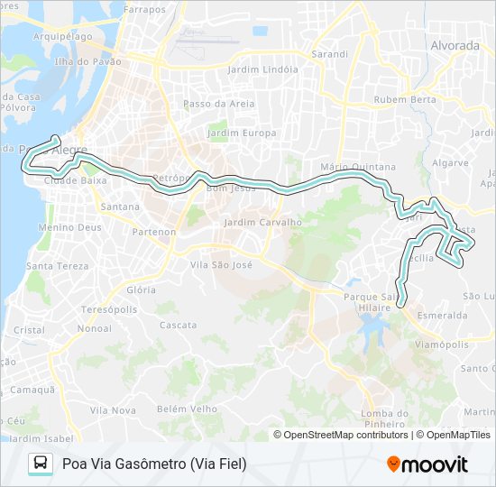L354 CECÍLIA VIA PROTÁSIO ALVES Bus Line Map