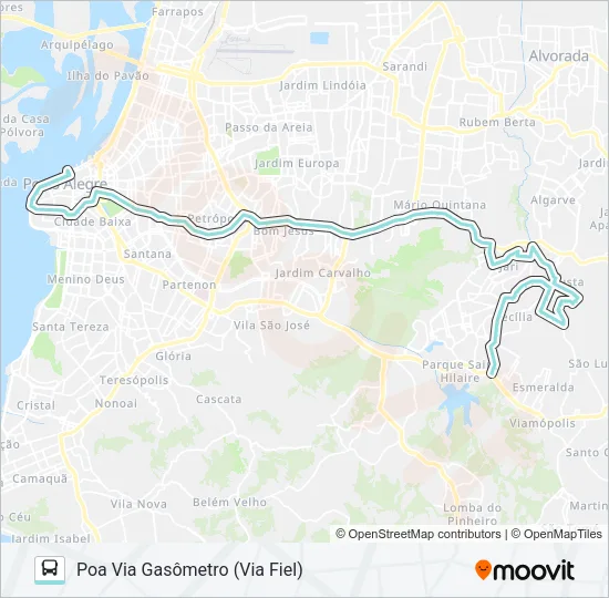 L354 CECÍLIA VIA PROTÁSIO ALVES Bus Line Map