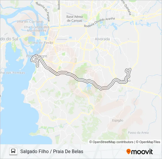 SL34 VIAMÃO VIA BENTO - SELETIVO Bus Line Map