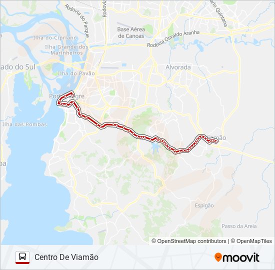 Mapa de L424 VIAMÃO VIA BENTO - EXECUTIVO de autobús