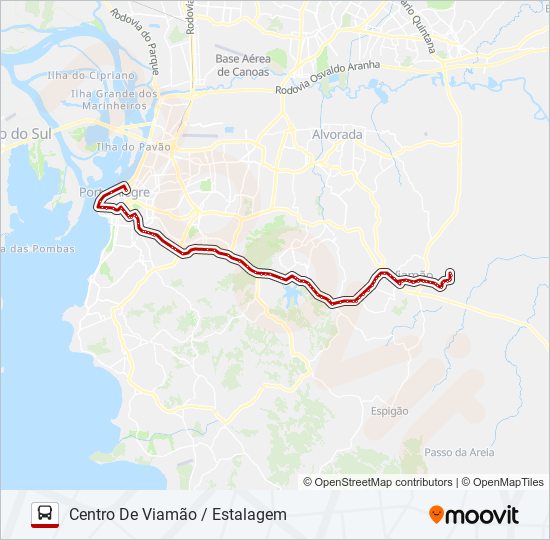 Mapa da linha L424 VIAMÃO VIA BENTO - EXECUTIVO de ônibus