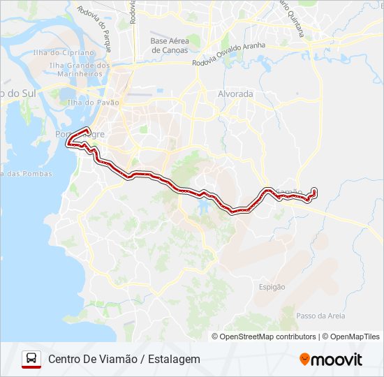 Mapa de L424 VIAMÃO VIA BENTO - EXECUTIVO de autobús