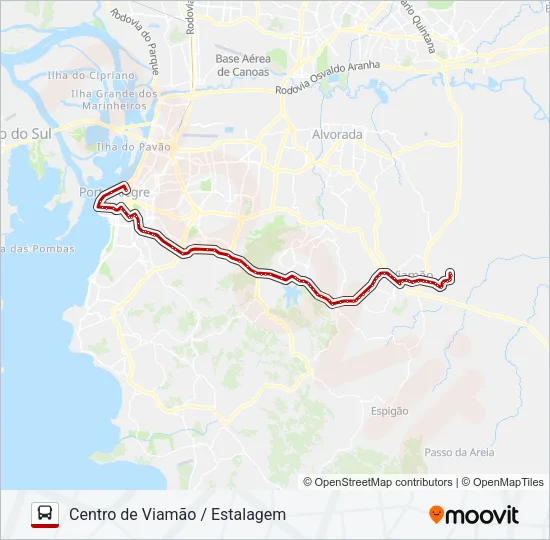 L424 VIAMÃO VIA BENTO - EXECUTIVO Bus Line Map