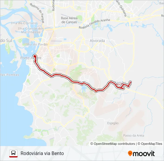L424 VIAMÃO VIA BENTO - EXECUTIVO Bus Line Map