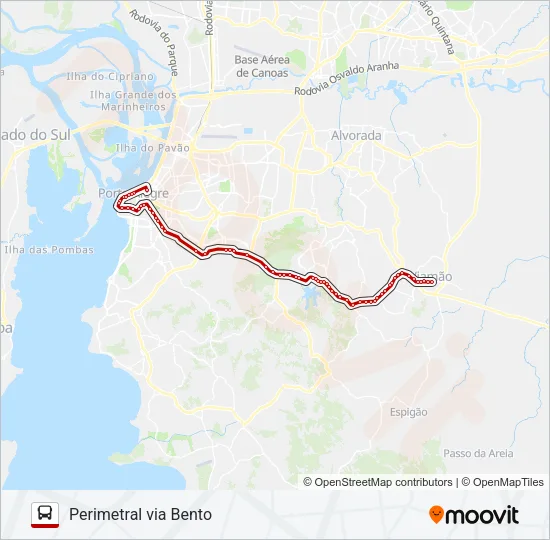 L424 VIAMÃO VIA BENTO - EXECUTIVO Bus Line Map