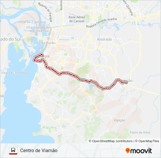 L424 VIAMÃO VIA BENTO - EXECUTIVO Bus Line Map