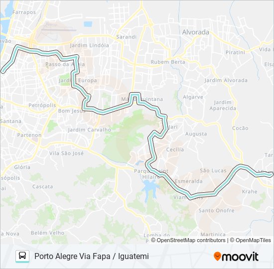 Mapa de L422 SANTA ISABEL VIA ASSIS BRASIL de autobús