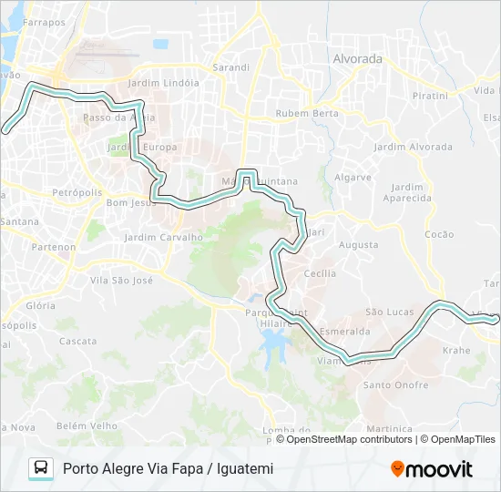 L422 SANTA ISABEL VIA ASSIS BRASIL Bus Line Map