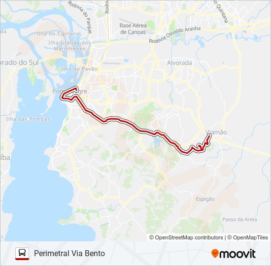 Mapa da linha L221 MARTINICA VIA BENTO - EXECUTIVO de ônibus