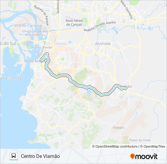 Mapa da linha L229A VIAMÃO VIA IPIRANGA / SILVA SÓ de ônibus
