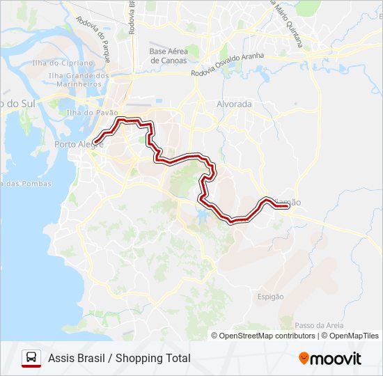 Mapa da linha L422D VIAMÃO VIA IGUATEMI - EXECUTIVO de ônibus