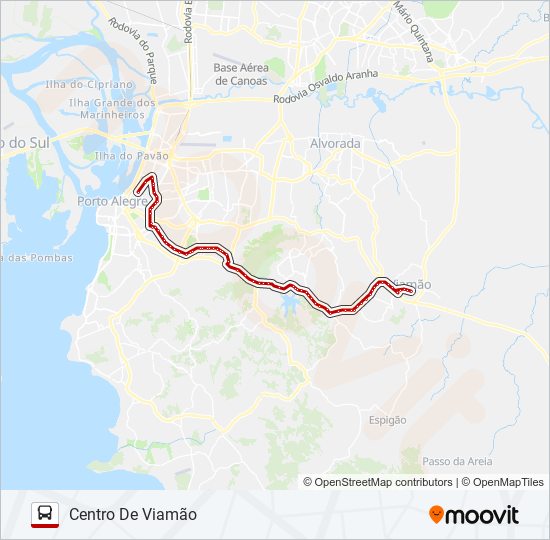Mapa da linha L424C VIAMÃO VIA IPIRANGA - EXECUTIVO de ônibus