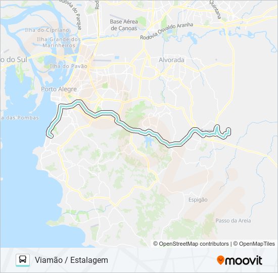 Mapa da linha L453A ESTALAGEM VIA IPIRANGA / AZENHA de ônibus