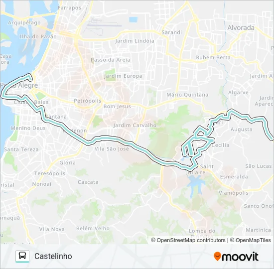 L204 MONTE ALEGRE / APARECIDA VIA BENTO Bus Line Map