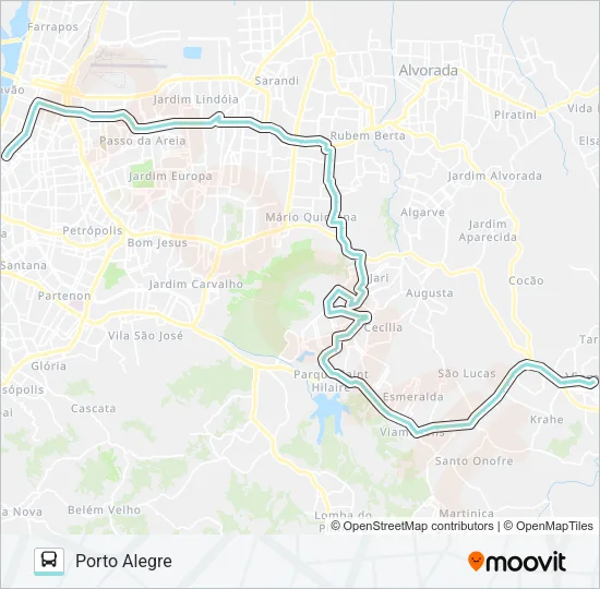 L321 VIAMÃO VIA MONTE ALEGRE / BALTAZAR Bus Line Map